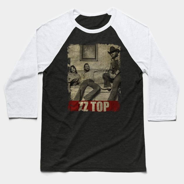 TEXTURE ART-ZZ Top - RETRO STYLE Baseball T-Shirt by ZiziVintage